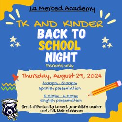 Tk-K back to school night